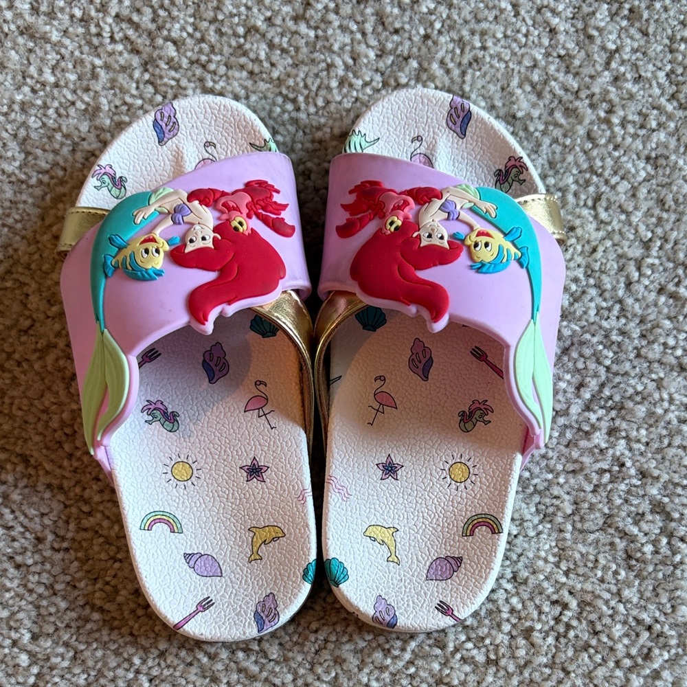 Disney Mermaid Slide Sandals - Pink and Gold